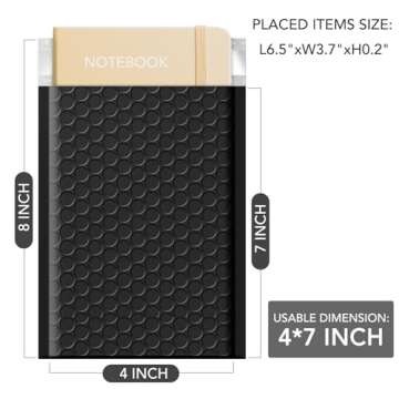 GSSUSA Black Bubble Mailers 4x8" Inches 50 Pack, Usable Size 4X7" Bubble Envelopes for Small Busines...