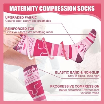 HLTPRO Stylish Compression Socks for Women 20-30mmHg