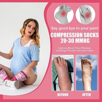 HLTPRO Stylish Compression Socks for Women 20-30mmHg
