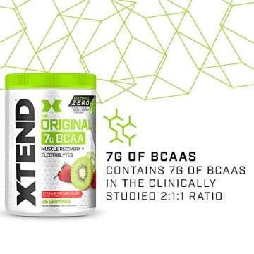 Xtend Natural Zero BCAA Powder | No Artificial Sweeteners | 7g BCAAs