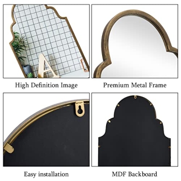 VVK Vintage Golden Wall Mirror for Home Décor