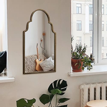 VVK Vintage Golden Wall Mirror for Home Décor