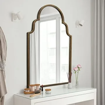 VVK Vintage Golden Wall Mirror for Home Décor