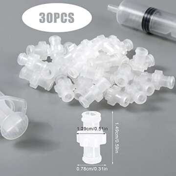 AIEX 30pcs Syringe Adapter Kit - Female Luer to Syringe Coupler Lock Connector