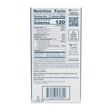 LILY'S Salted Almond Extra Dark Chocolate Style No Sugar Added, Sweets Bars, 2.8 oz (12 Count)