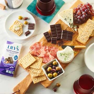 LILY'S Salted Almond Extra Dark Chocolate Style No Sugar Added, Sweets Bars, 2.8 oz (12 Count)