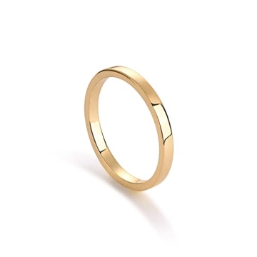 PAVOI 14K Gold Plated Twist Stacking Ring - Elegant and Sustainable Bands for Women