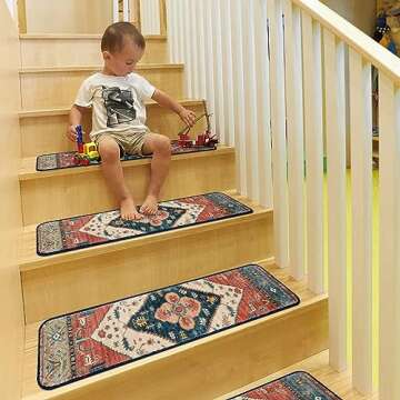 OJIA Non-Slip Stair Treads Set: Safety Mats for Home