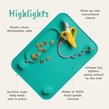 BUSY BABY Silicone Mat with Tethers and Travel Sleeve