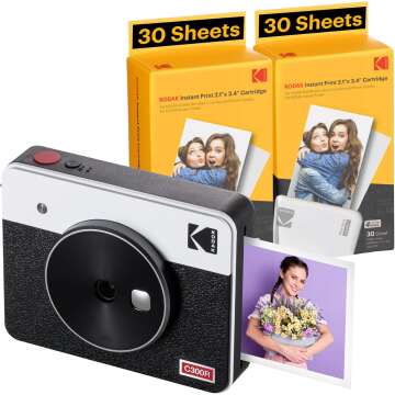 KODAK Mini Shot 3 Retro Instant Camera & Photo Printer