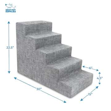 Best Pet Supplies Dog Stairs for Small Dogs & Cats, Foam Pet Steps Portable Ramp for Couch Sofa and ...