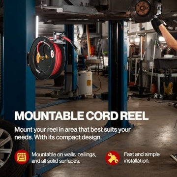 Durable ReelWorks Air Hose Reel for DIY and Commercial Use