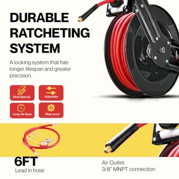 Durable ReelWorks Air Hose Reel for DIY and Commercial Use