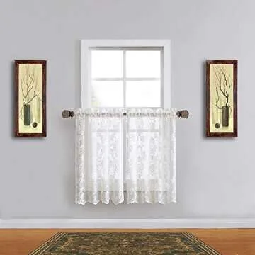 Warm Home Designs Elegant Lace Kitchen Tier Curtains