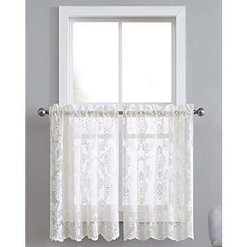 Warm Home Designs Elegant Lace Kitchen Tier Curtains