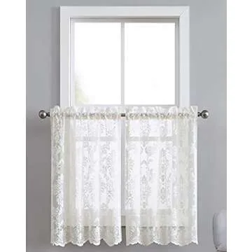 Warm Home Designs Elegant Lace Kitchen Tier Curtains