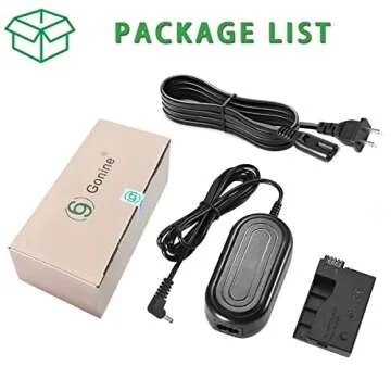 Gonine ACK-E8 ACKE8 Power Supply LP-E8 LPE8 Camera Dummy Battery DR-E8 DC Coupler AC Adapter kit for Canon EOS Rebel T5i T4i T3i T2i, Kiss X6i X7i X5 X4, 700D 650D 600D 550D.