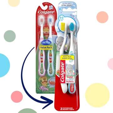 Colgate Toddler and Infant Toothbrush Set, 6 Extra Soft Brushes