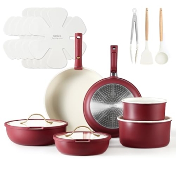 CAROTE 20pcs Pots and Pans Set, Nonstick Cookware Set Detachable Handle, Induction Kitchen Cookware ...