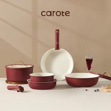 CAROTE 20-Piece Nonstick Cookware Set for Every Kitchen
