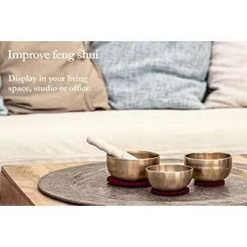 Bronze Singing Bowl Set for Meditation & Yoga
