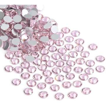 Jollin Glue Fix Crystal Flatback Rhinestones Glass Diamantes Gems for Crafting Nail Art Crafts Decor...