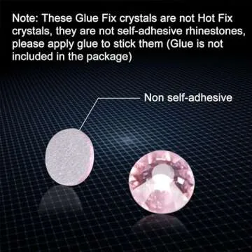 Jollin Glue Fix Crystal Flatback Rhinestones Glass Diamantes Gems for Crafting Nail Art Crafts Decorations Clothes Shoes 4.8mm (ss20 1440pcs, Pink)