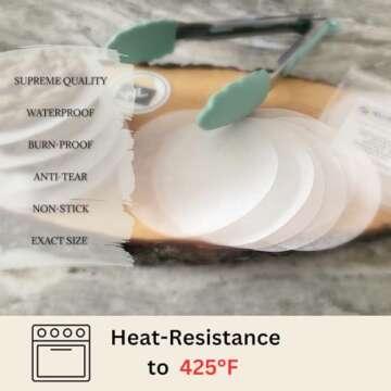 Worthy Liners 14 Inch 100 Sheets | Parchment Paper Rounds | Made is USA | Nonstick Precut Pizza Pan, Cast Iron Pan, Round Baking Sheet Baking Grilling Air Fryer Steaming Bread Cookies