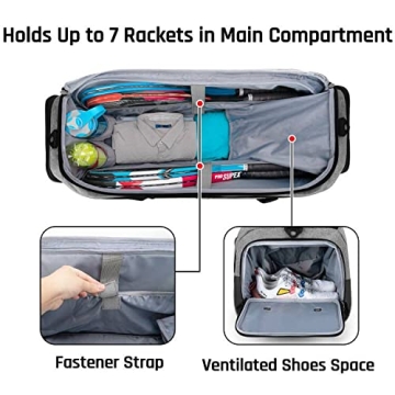 DSLEAF Tennis Racket Bag Holds 8 Rackets Sports Gear