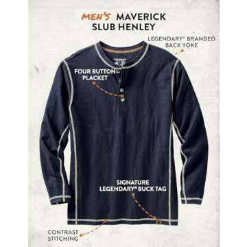 Legendary Whitetails Men's Maverick Henley Shirt - Comfort & Style