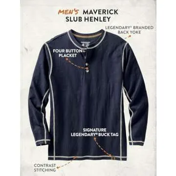 Legendary Whitetails Men's Maverick Henley Shirt - Comfort & Style