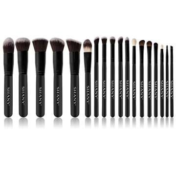 SHANY Makeup Brushes Artisan Easel Elite Cosmetics Make up Brush Set, Complete Kabuki Makeup Brush Set with Standing Convertible Makeup Brush Holder Storage - 18 pcs