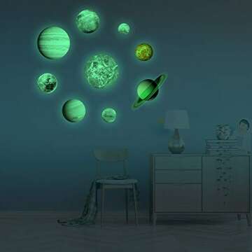 Glow in The Dark Planet Wall Stickers for Kids' Rooms