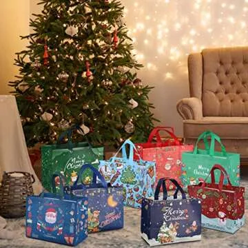 PARSUP 8PCS Christmas Gift Bags for Festive Gifting