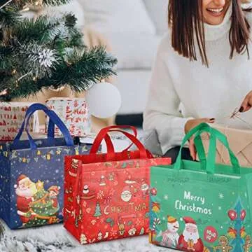 PARSUP 8PCS Christmas Gift Bags for Festive Gifting