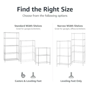 Amazon Basics 5-Shelf Heavy Duty Steel Wire Storage Rack