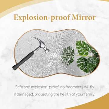 Dorlicecass Irregular Wall Mirror - Wall Mirrors Decorative 20"x36" Gold Asymmetrical Mirror Aviation Aluminum Alloy Frame for Bathroom, Bedroom, Living Room, Cloakroom, Entryway