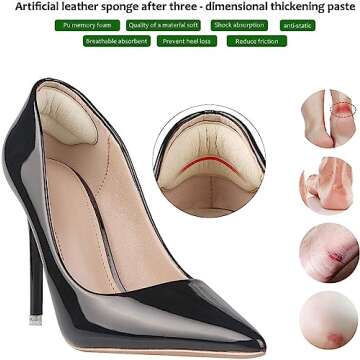 Makryn Premium Heel Pads for All Shoe Types and Comfort