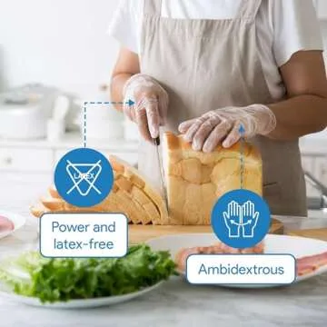 Vinyl Disposable Gloves - Food Safe Cooking & Cleaning 100 Pack
