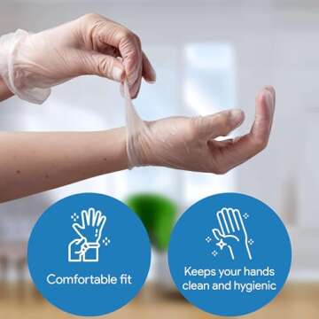 Vinyl Disposable Gloves - Food Safe Cooking & Cleaning 100 Pack