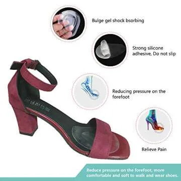 Temiart Ball of Foot Cushions Metatarsal Pads for Women Men Soft Gel Insoles Supports Forefoot Cushioning, Pain Relief Morton's Neuroma Foot Pads (4 Pair)