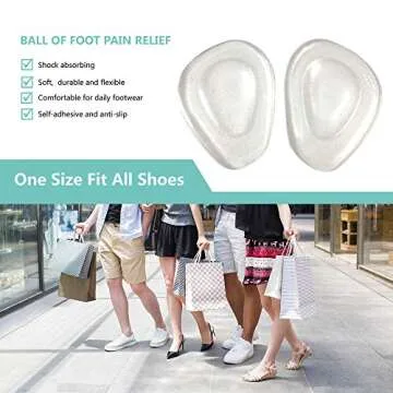 Temiart Ball of Foot Cushions Metatarsal Pads for Women Men Soft Gel Insoles Supports Forefoot Cushioning, Pain Relief Morton's Neuroma Foot Pads (4 Pair)