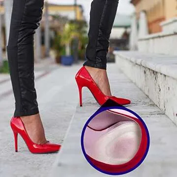 Temiart Ball of Foot Cushions Metatarsal Pads for Women Men Soft Gel Insoles Supports Forefoot Cushioning, Pain Relief Morton's Neuroma Foot Pads (4 Pair)