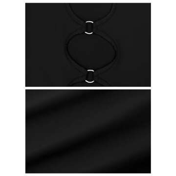 Hilinker Black Cold Shoulder Crop Top for Women