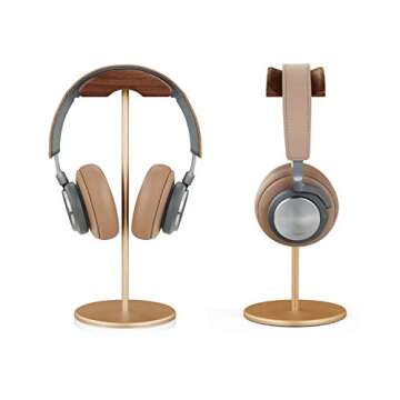 Stylish QinCoon Headphone Stand for All Headphone Sizes - Gold