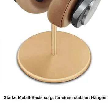 Stylish QinCoon Headphone Stand for All Headphone Sizes - Gold