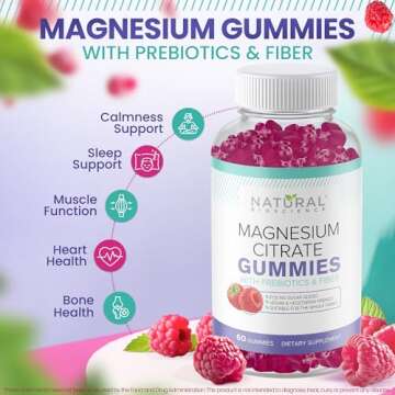 Sugar Free Magnesium Gummies - Calming Anti-Stress Supplement for Kids & Adults, Vegan, Gluten-Free