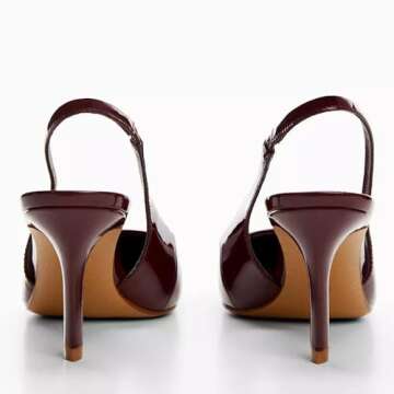 Stylish YIYA Women's Cherry Red Slingback Heels