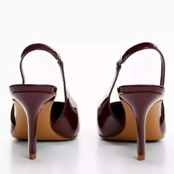Stylish YIYA Women's Cherry Red Slingback Heels