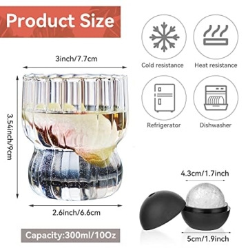 Ribbed Glass Cups Set for Elegant Drink Presentation